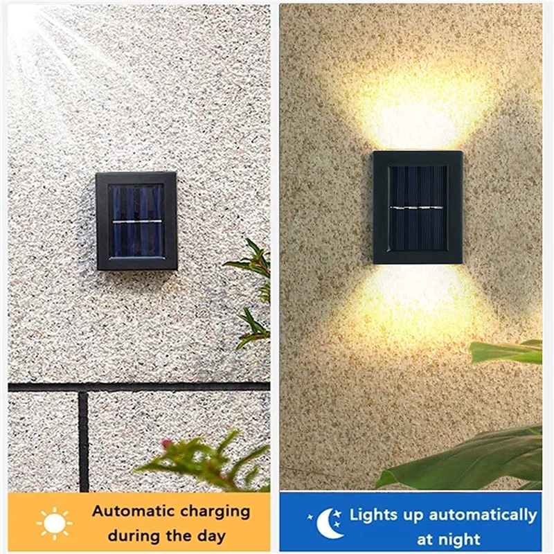 LED Solárne Nástenné Svetlo HORE a Dole Osvetlenie Vonkajšie Slnečné svetlo Senzora Lampa IP65 Vodeodolný Moderný Štýl Dekor pre Domov, Záhradu Obrázok 2