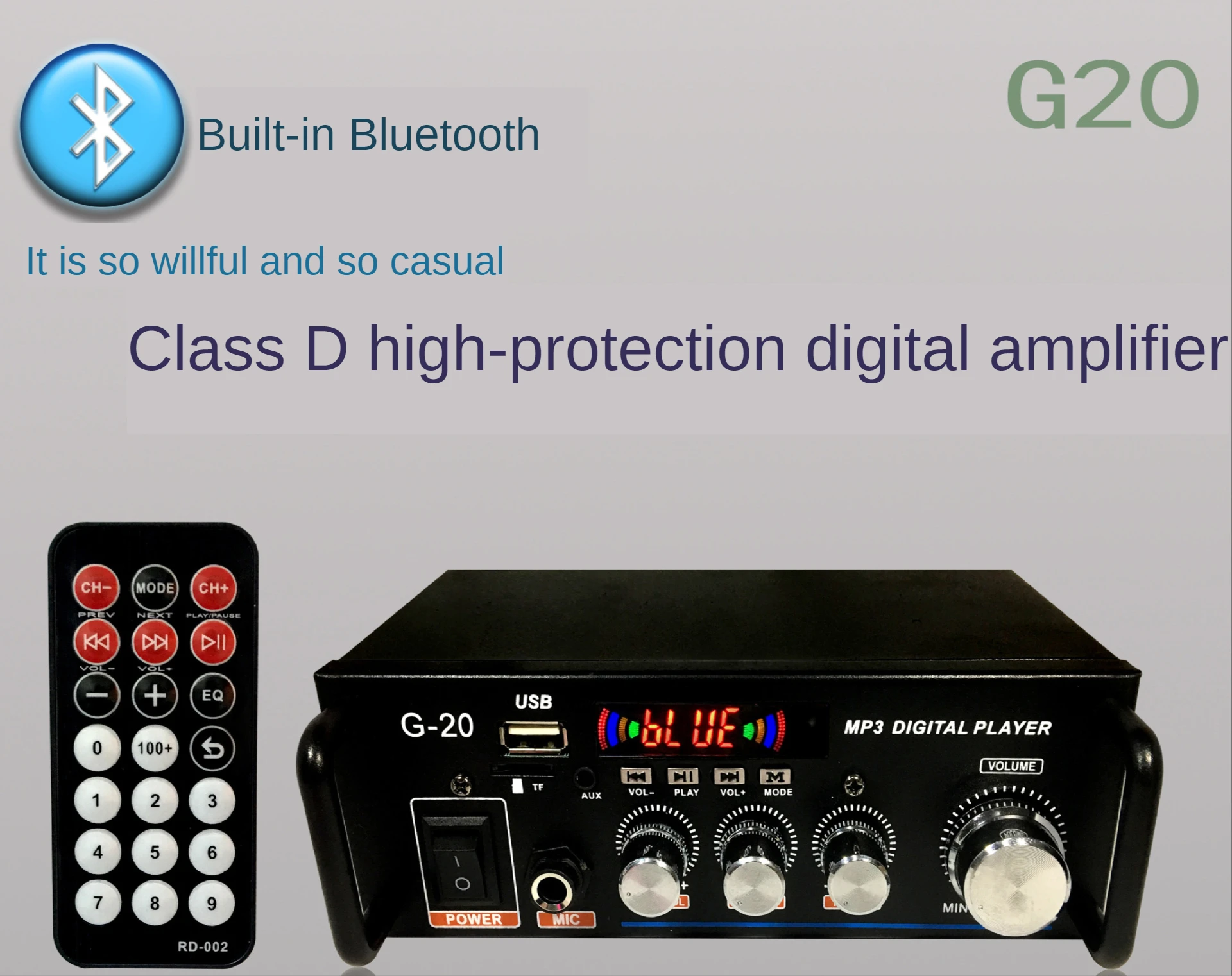 G919H/G30/G20/G8/G919/6-6S/K60 Bluetooth Zosilňovač Bluetooth Audio Zosilňovač Obrázok 2