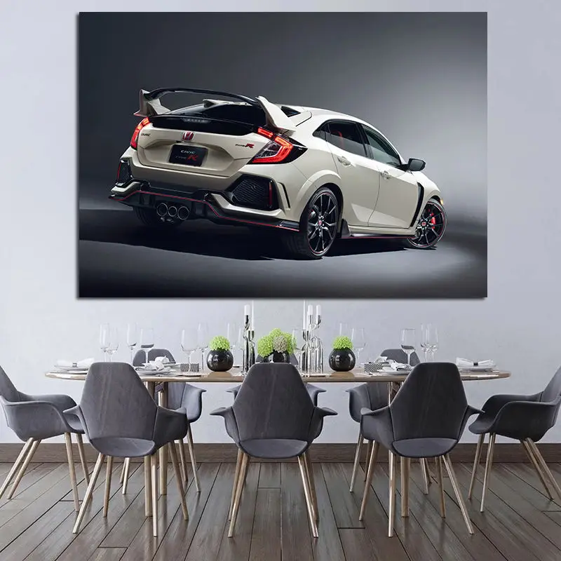 Moderné Honda CIVIC Type R Športové Auto Vozidla Plagáty Plátno na Maľovanie a Tlačí na Steny Umenie Fotografie pre Obývacia Izba Domáce Dekorácie Obrázok 3