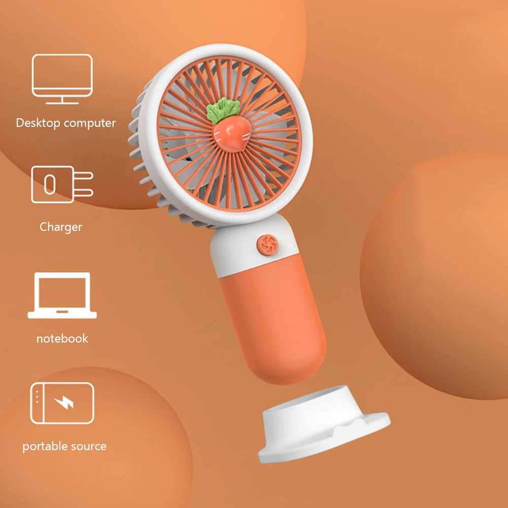Cartoon Ovocie Prenosné Ručné Ventilátor USB Nabíjanie Malé Chladiace Ventilátory s Prídavné Vonkajšie Office Traval Ploche Chladiaci Ventilátor Lete Obrázok 2