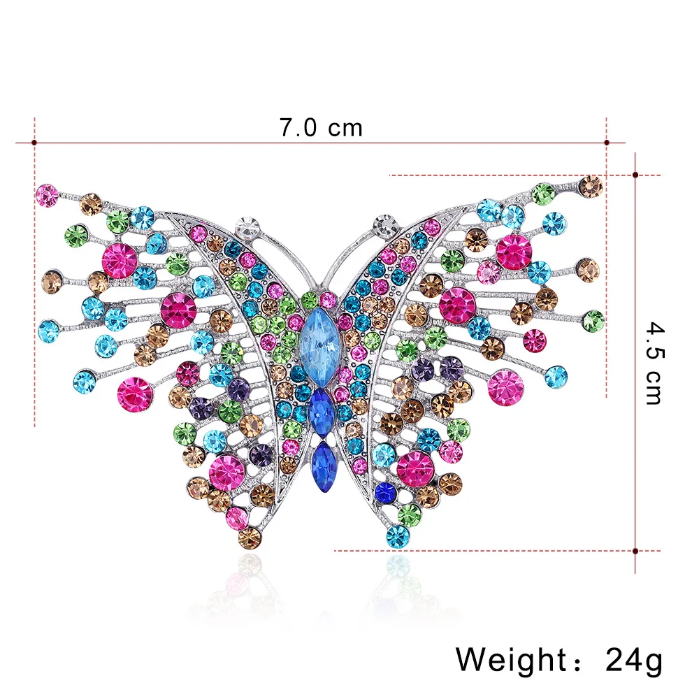 CINDY XIANG Farebné Drahokamu Motýľ Brošňa Pre Ženy, Jeseň, Zima Roztomilý Hmyzu Kabát Brošňa Kolíky Módne Svadobné Šperky Obrázok 1
