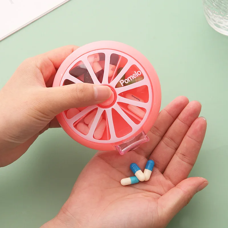 Prenosné Okrúhly Tvar Malých Medicíny Pilulku Box Prenosný 7 Dní Týždenné Cestovné Medicíny Držiteľ Ukladacieho Priestoru Tabletu Prípade Kontajner Obrázok 1