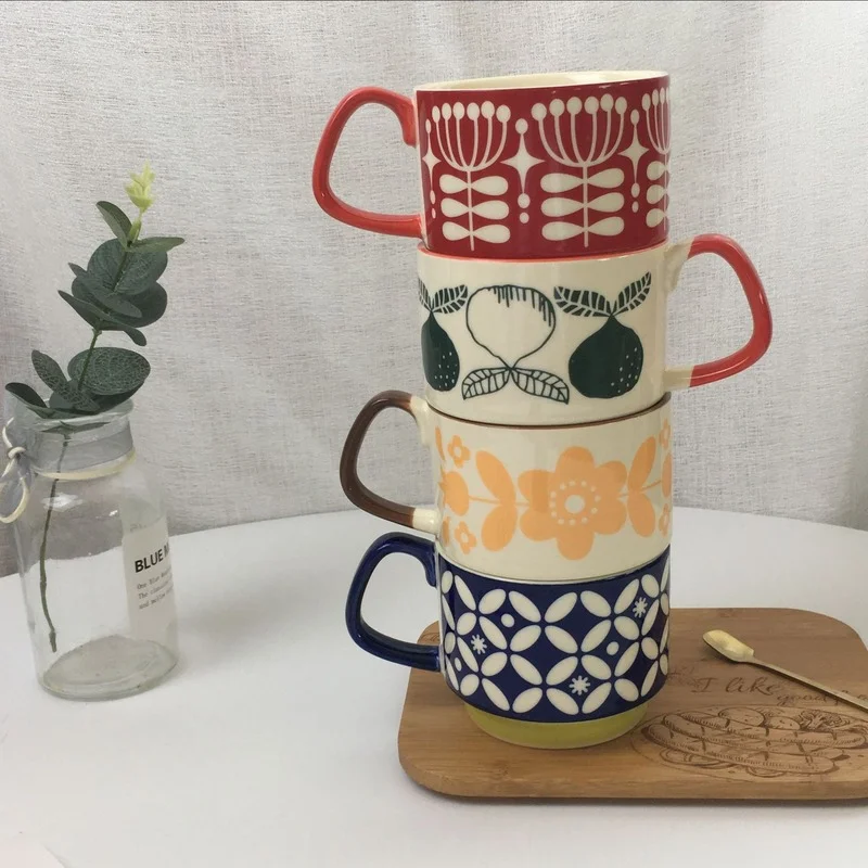 Kreatívne Nordic Štýl Ručne maľované Keramický Hrnček Porcelánovú Šálku Kávy Popoludní Šálku Čaju s Rukoväť Mlieko Pohár Osobnosti Pohár Obrázok 5