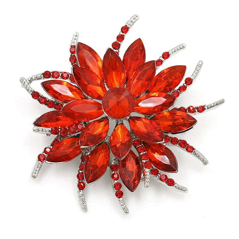 baiduqiandu Značka Vysokej Kvality Shinning Crystal Trendy Kvet Brošňa Kolíky Šperky v Najrôznejších Farieb pre Ženy Obrázok 1