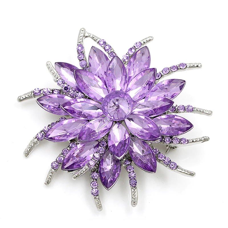 baiduqiandu Značka Vysokej Kvality Shinning Crystal Trendy Kvet Brošňa Kolíky Šperky v Najrôznejších Farieb pre Ženy Obrázok 2