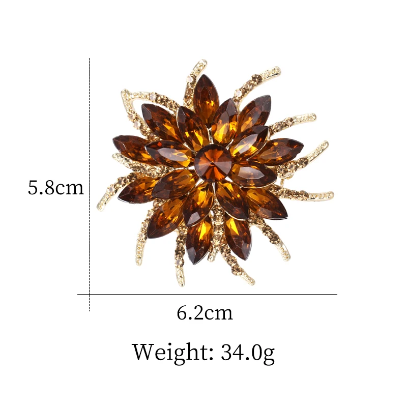 baiduqiandu Značka Vysokej Kvality Shinning Crystal Trendy Kvet Brošňa Kolíky Šperky v Najrôznejších Farieb pre Ženy Obrázok 4
