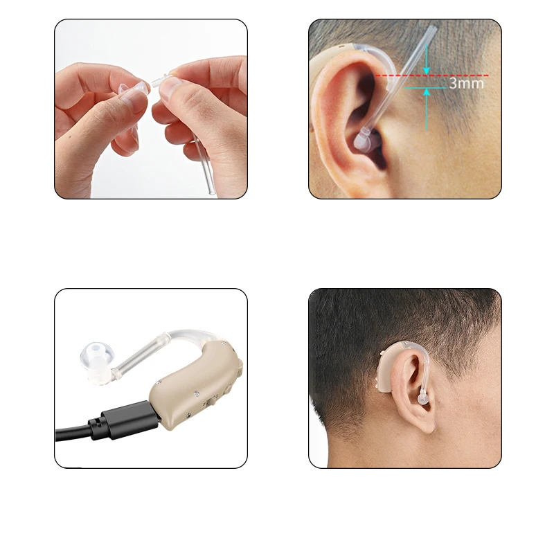 Nabíjateľná Ucho Načúvacie prístroje Načúvacie Zariadenie BTE Audifonos Zvukový Zosilňovač sluchové pomôcky pre Starších ľudí, Sluchu Zosilňovač Obrázok 5