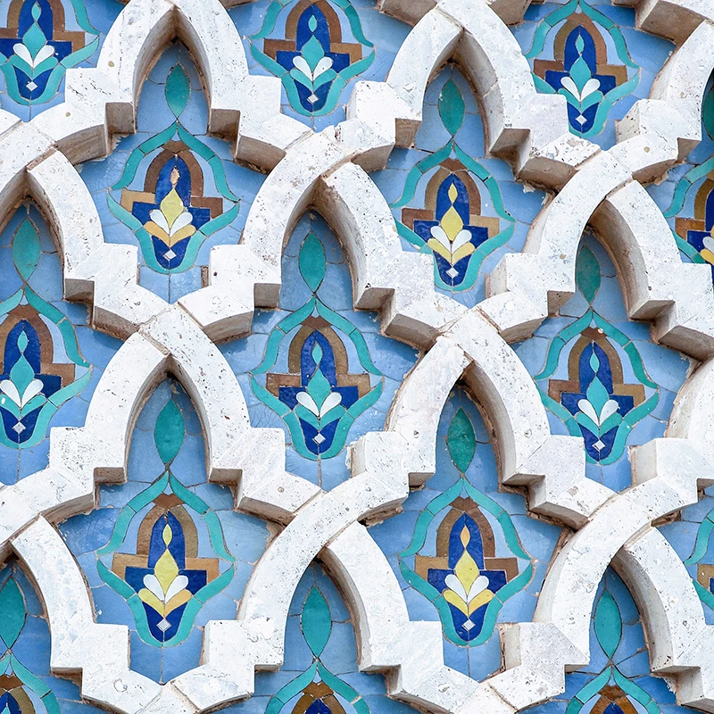 Boho Modrá Marocký Pobrežných Wall Art Plátno, Maľovanie Obrazy Starovekého Dvere Camel Pláž Palma Fotografie, Plagáty a Vytlačí Dekor Obrázok 1