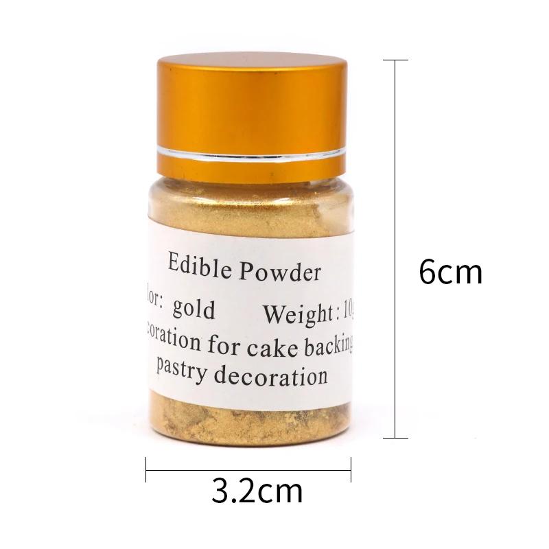Jedlé Zlato Powder Cake Decoration Pigment Jedlé Lesk Potravinárskeho Farbiva na Pečenie Fondant Čokoláda Umenie Jedlé Potraviny, Prach, 10g Obrázok 3
