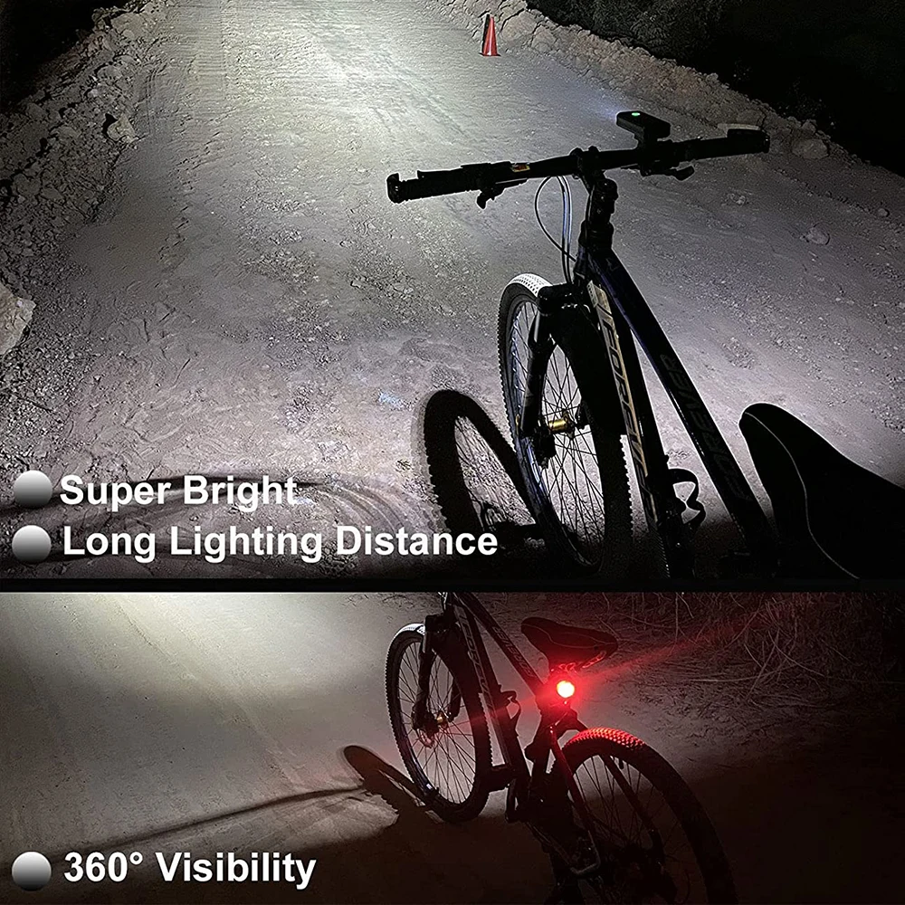 10000mAh 12*LED MTB Svetlo na Bicykel 20+ Hodín, USB Nabíjateľné LED Požičovňa Svetlo Super Jasná 10000LM pre Cykloturistiku, Predné / Zadné Svetlo Obrázok 5