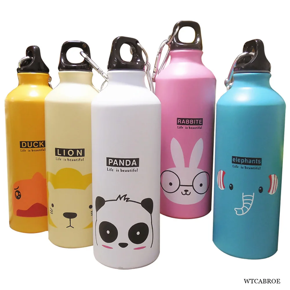 Môj 500 ML Roztomilý kórejský Prenosné Cartoon Drinkware Telocvični Športové Deti H20 Fľaša na Vodu Vonkajšie Cestovné Hliníkové Moje Fľaše Na Pitie Obrázok 4
