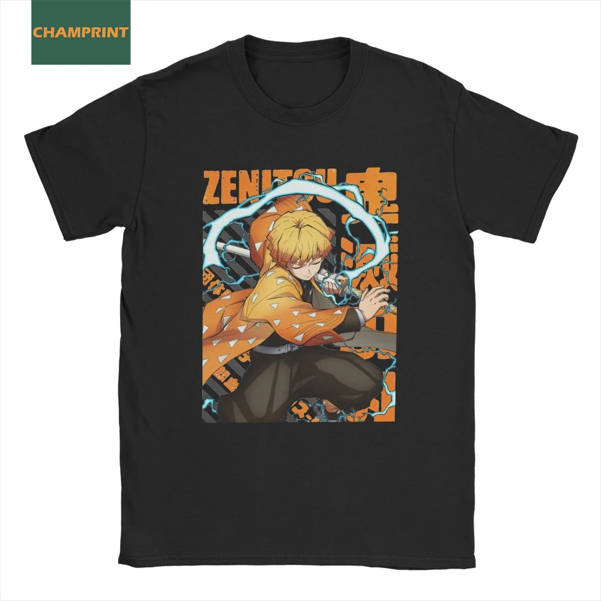 Kimetsu Č Yaiba Agatsuma Zenitsu T-Shirt pre Mužov Démon Vrah Anime Čistá Bavlna Tričká Krátky Rukáv T Košele Darček Oblečenie Obrázok 0