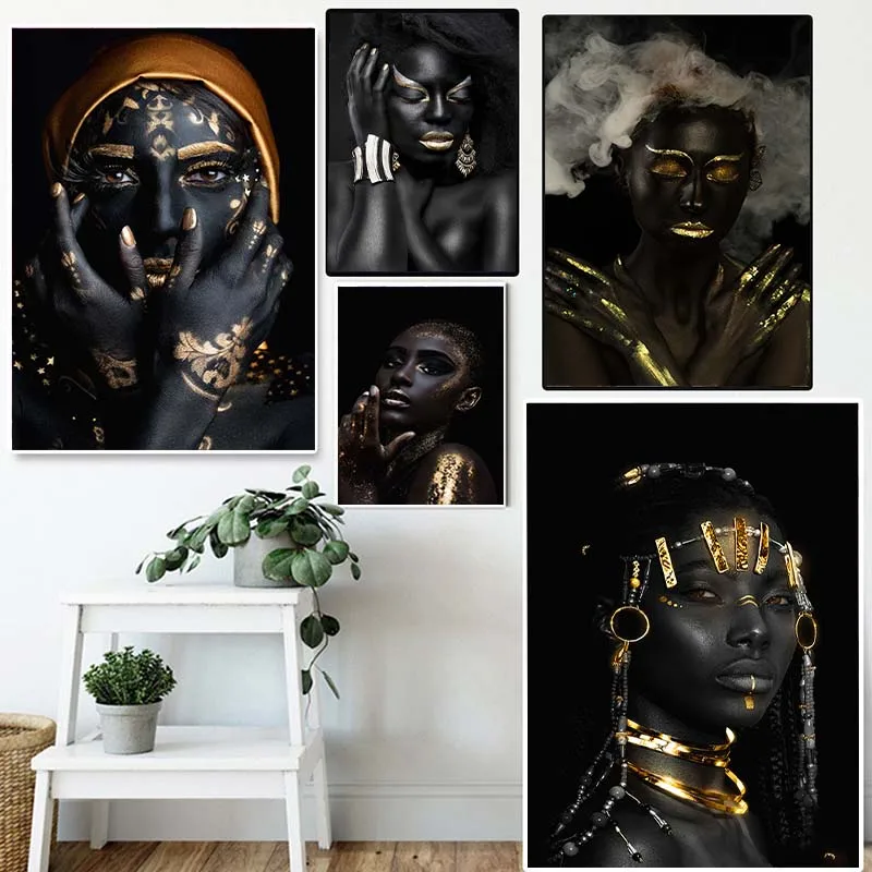 Africké Čierne Žena Plátno Na Maľovanie Na Stenu Umenie Primitívne Tribal Princezná Plagát Vytlačí Škandinávskych Dievča, Obraz Domova Cuadro Obrázok 0