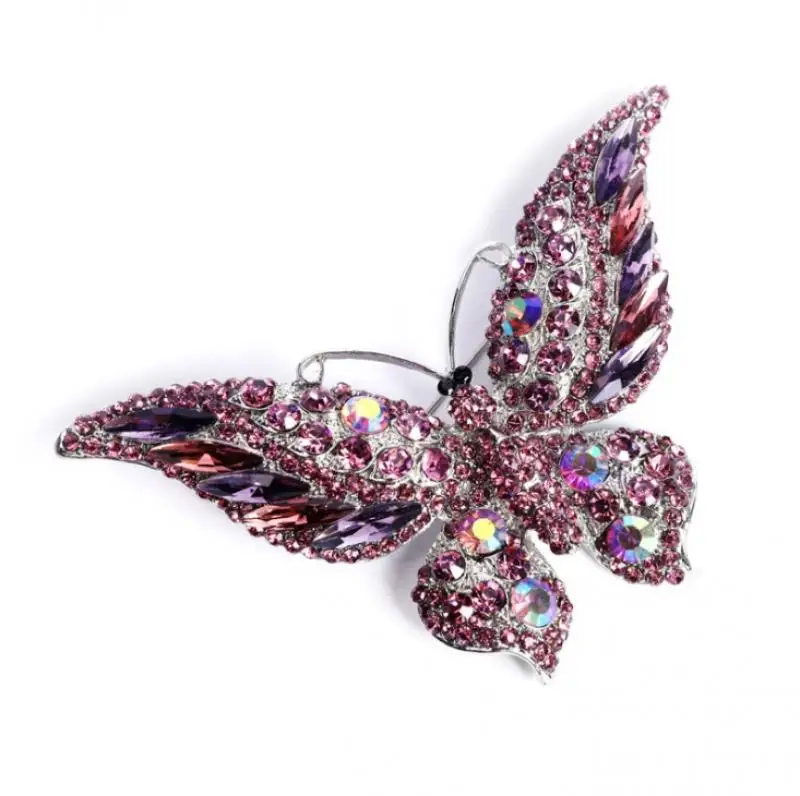 Móda Drahokamu Motýľ Farebné Brošňa pre Ženy Hmyzu Kolíky Osobnosti Šperky Obrázok 2