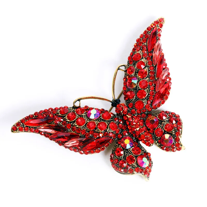 Móda Drahokamu Motýľ Farebné Brošňa pre Ženy Hmyzu Kolíky Osobnosti Šperky Obrázok 3