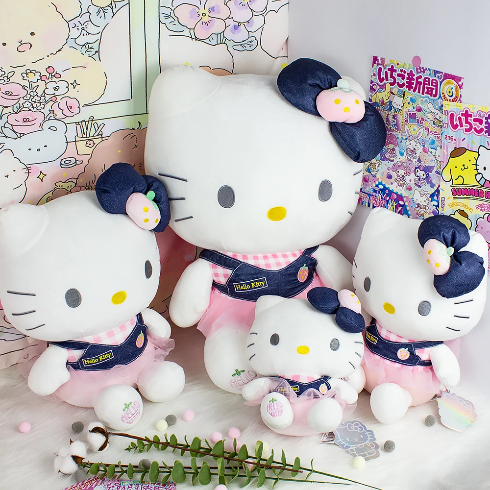 Pôvodné Sanrio Hello Kitty Plyšové Hračky Ružový Kt Sedí Držanie Tela Plushie Hračky Roztomilý Sanrio Kitty White Milenca Deti, Plyšové Hračky Darček Obrázok 0