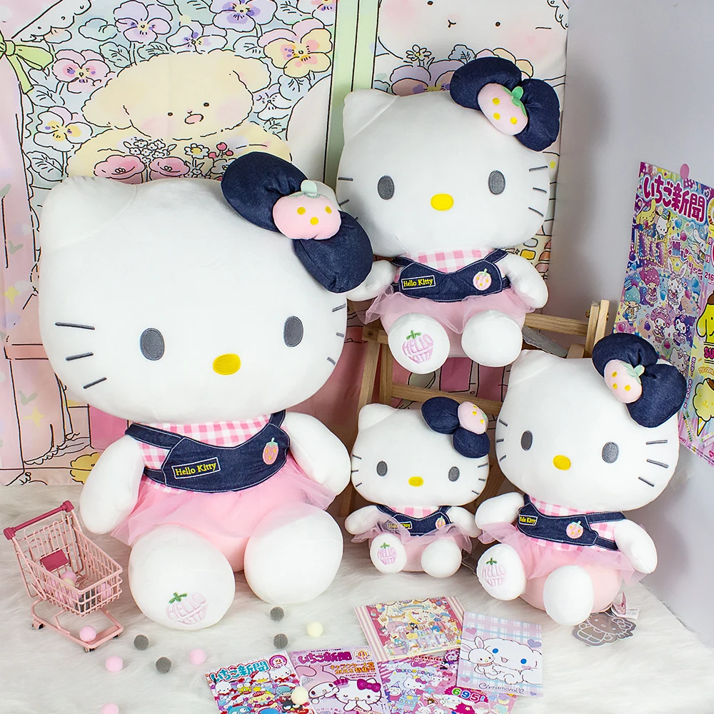 Pôvodné Sanrio Hello Kitty Plyšové Hračky Ružový Kt Sedí Držanie Tela Plushie Hračky Roztomilý Sanrio Kitty White Milenca Deti, Plyšové Hračky Darček Obrázok 1