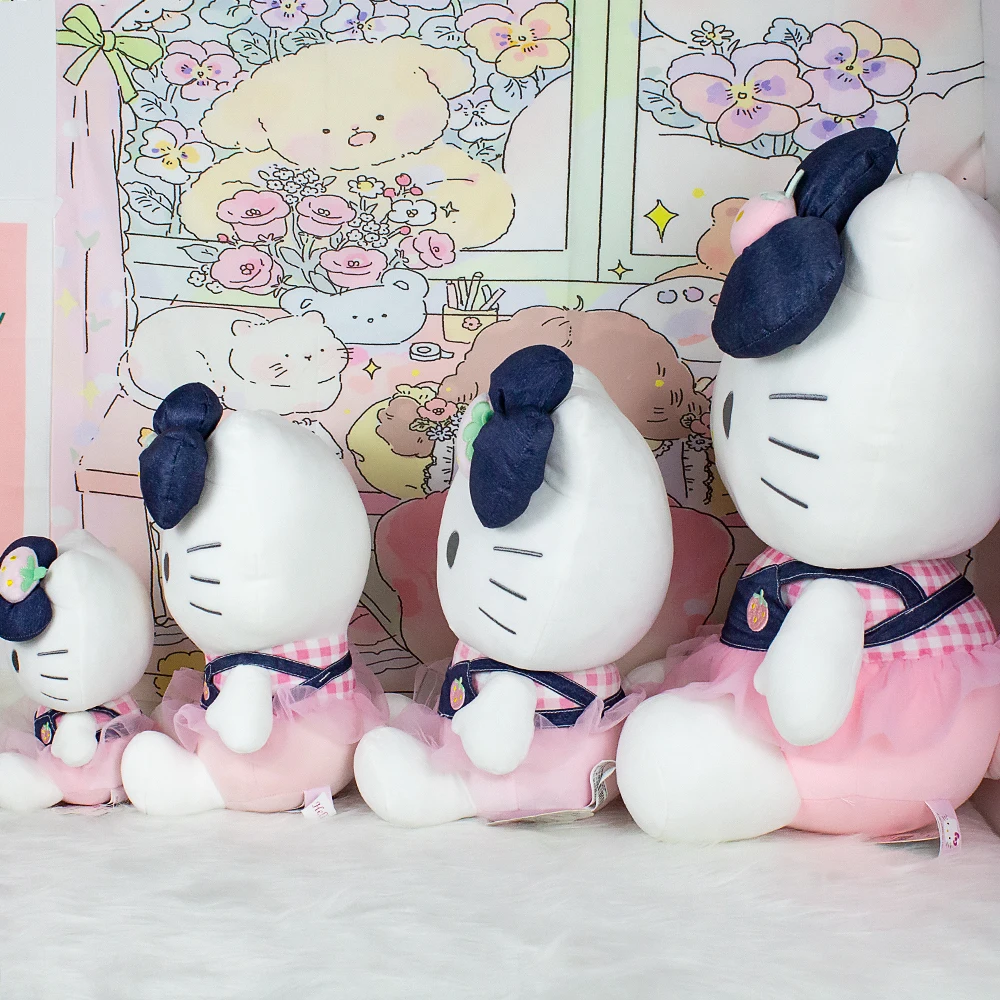 Pôvodné Sanrio Hello Kitty Plyšové Hračky Ružový Kt Sedí Držanie Tela Plushie Hračky Roztomilý Sanrio Kitty White Milenca Deti, Plyšové Hračky Darček Obrázok 3