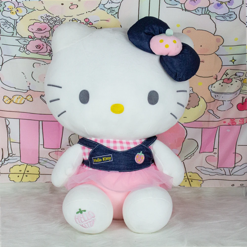 Pôvodné Sanrio Hello Kitty Plyšové Hračky Ružový Kt Sedí Držanie Tela Plushie Hračky Roztomilý Sanrio Kitty White Milenca Deti, Plyšové Hračky Darček Obrázok 5