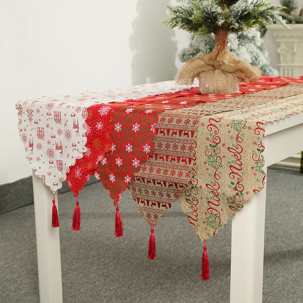 180*35 cm Bavlnená posteľná Bielizeň Vianočný Stôl Runner Vianočné Svadobný Stôl Pretekárov Reštaurácia Tabuľka Dekor Obrus, Dekorácie 2021 Obrázok 0