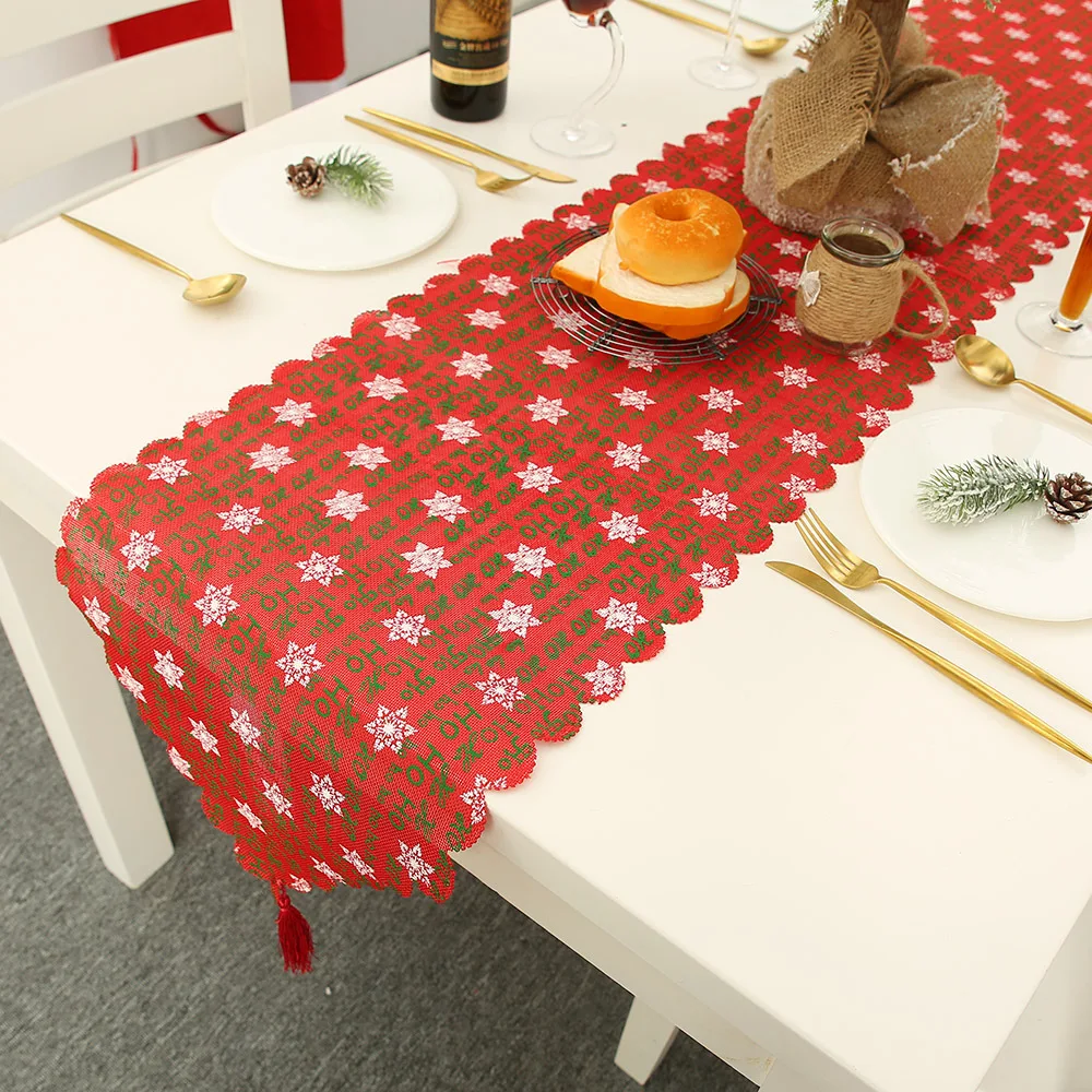180*35 cm Bavlnená posteľná Bielizeň Vianočný Stôl Runner Vianočné Svadobný Stôl Pretekárov Reštaurácia Tabuľka Dekor Obrus, Dekorácie 2021 Obrázok 3