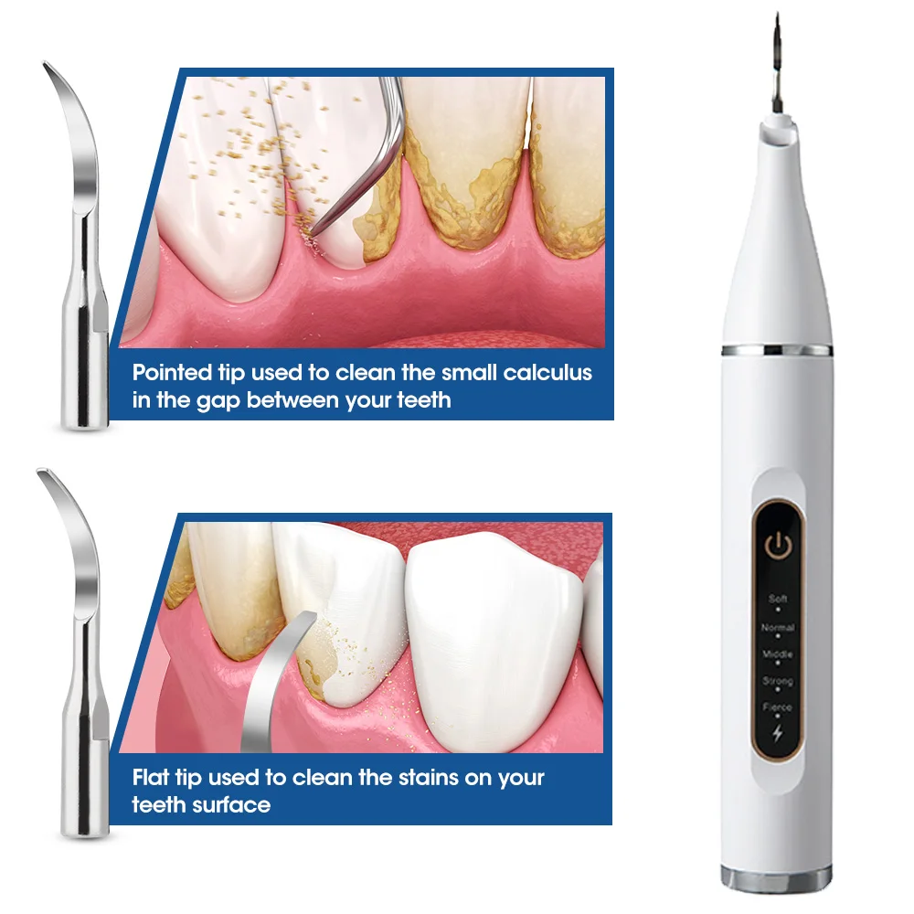 Ultrazvukové Zuby Cleaner, 5 Režimov Zubné Škrabka zubného kameňa Kvapiek Škvrna Kalkul Plaque Remover Sonická Zubná Scaler Set S LED Obrázok 2