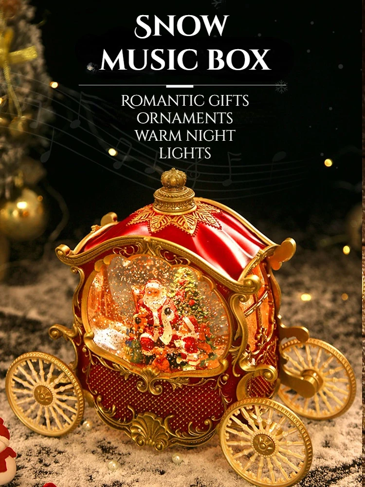 Tekvica Vozeň Music Box Crystal Ball Nočné Svetlo Loptu Music Box Narodeniny Darček Valentína Priateľ Súčasnosti Domova Ploche Obrázok 2