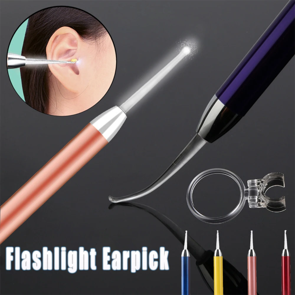 Svetelný ušného mazu Odstraňovač LED Baterka Earpick Mäkké Ušné Čistiaci Nástroj Svetlo Lyžica S Lupou Endoskopu Penlight Čistenie Uší Obrázok 0