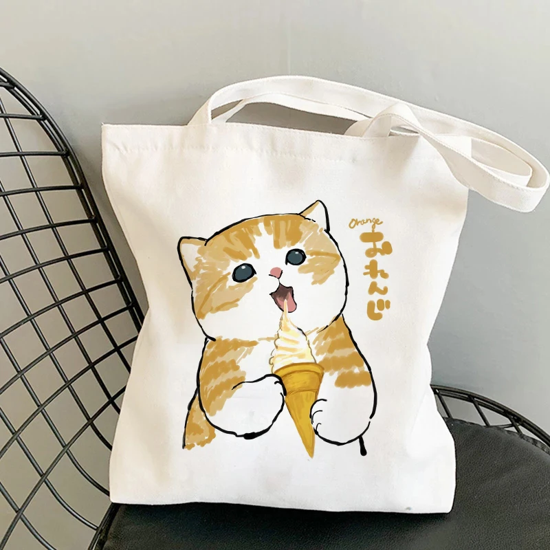 Letné Vintage nové kreslené Mačky tlač elegantné kórejský sladké Ulzzang Harajuku veľkú kapacitu plátno iny žien taška cez rameno Obrázok 1