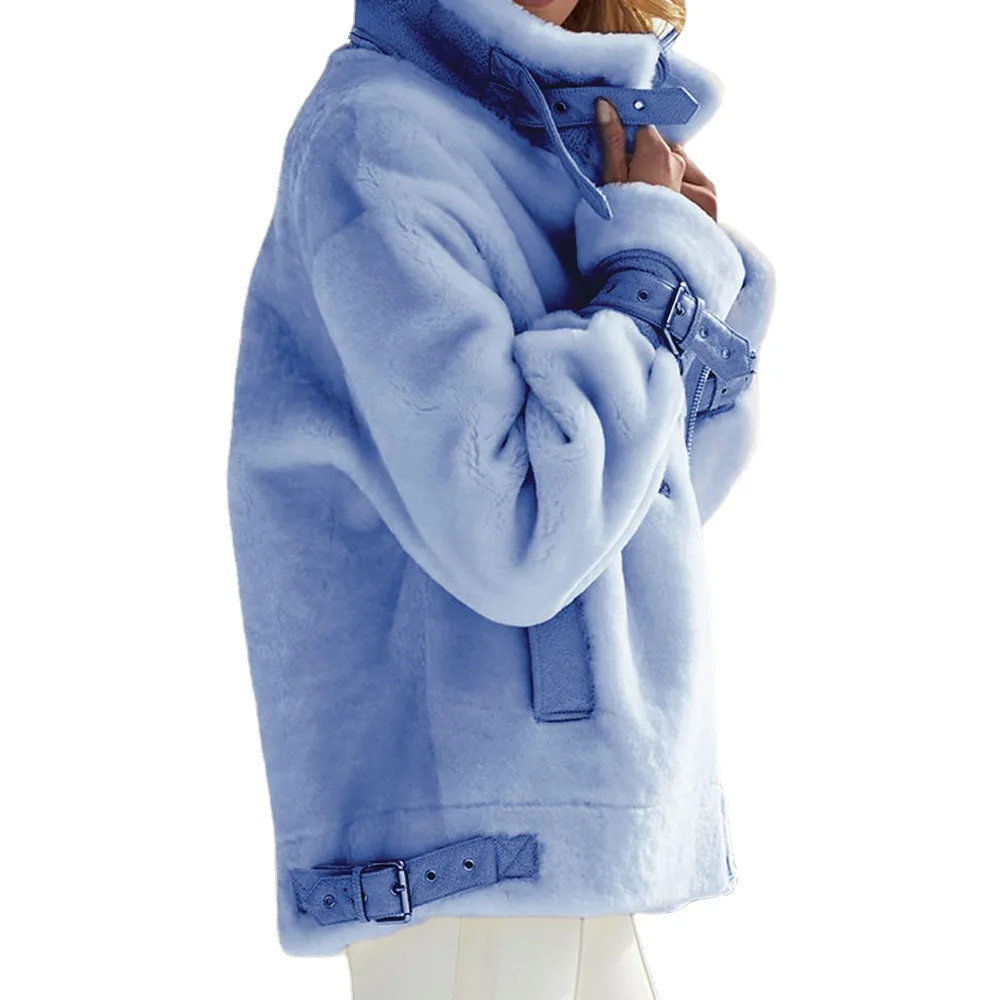 Zimný Kabát pre Ženy Voľné Vlnené Kabát pre Ženy Bežné Zimné Kabát Elegantné Ženy Obrázok 4