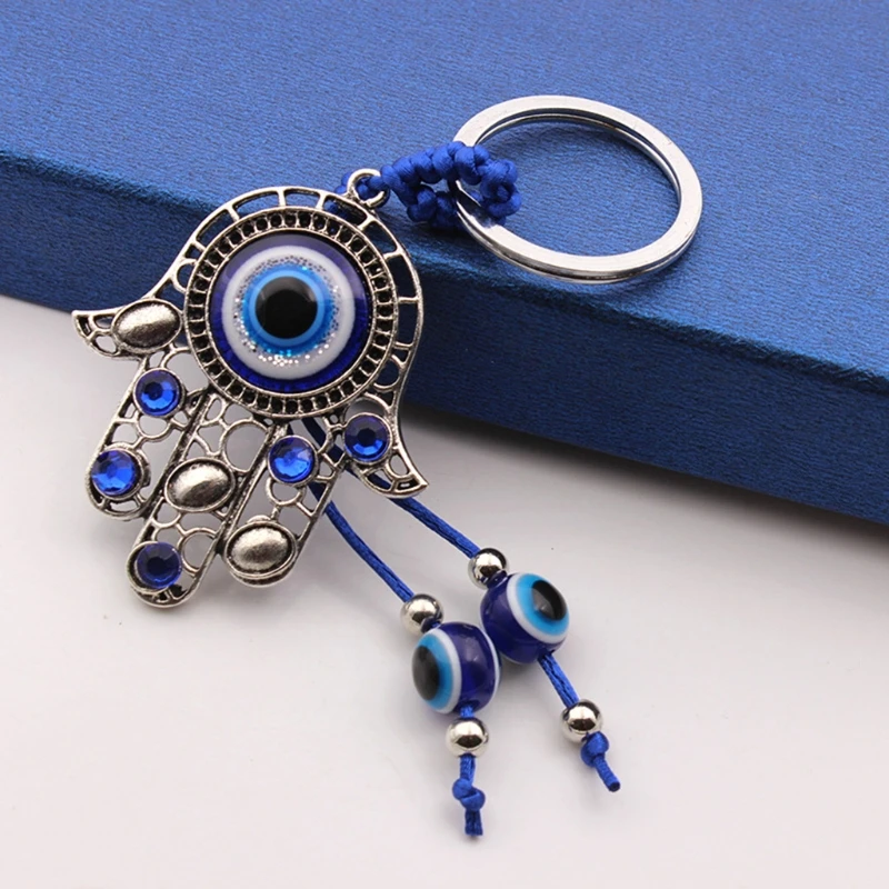 Turecký Blue Eye Amulety Stenu Ochrany Visí Šťastie Prívesok Hamsa Ruky Keychain Auto Doma Záhradné Dekorácie Obrázok 1