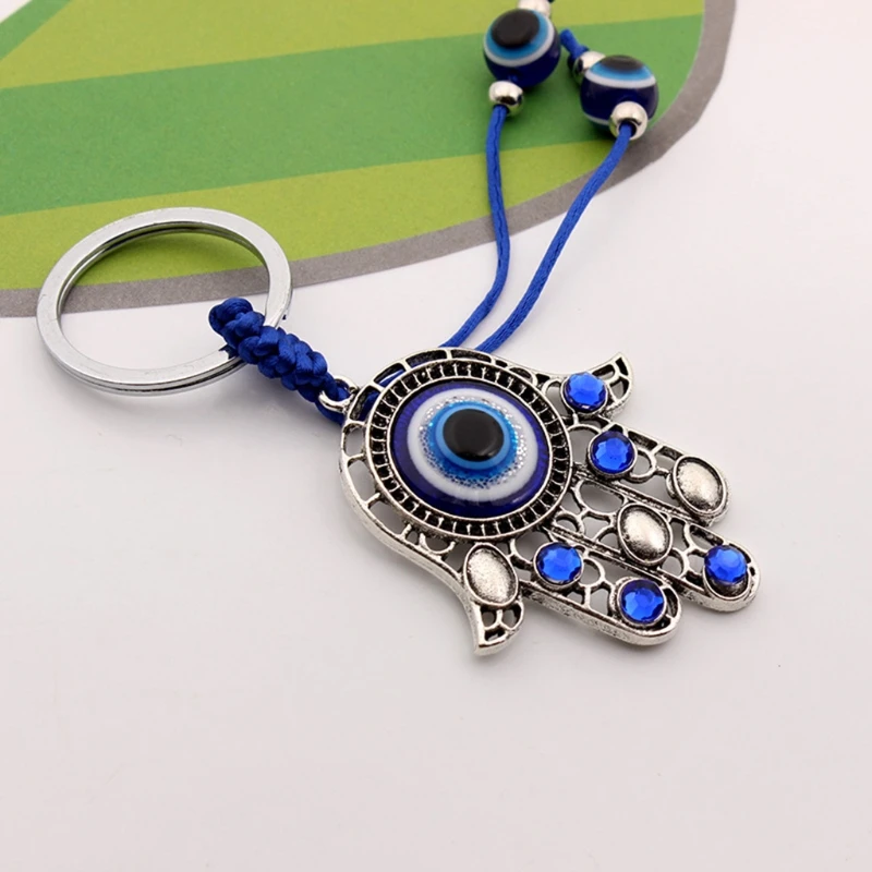 Turecký Blue Eye Amulety Stenu Ochrany Visí Šťastie Prívesok Hamsa Ruky Keychain Auto Doma Záhradné Dekorácie Obrázok 3