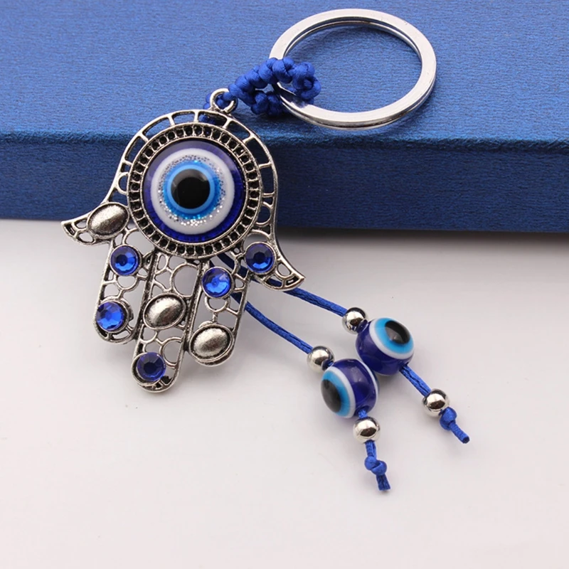 Turecký Blue Eye Amulety Stenu Ochrany Visí Šťastie Prívesok Hamsa Ruky Keychain Auto Doma Záhradné Dekorácie Obrázok 4