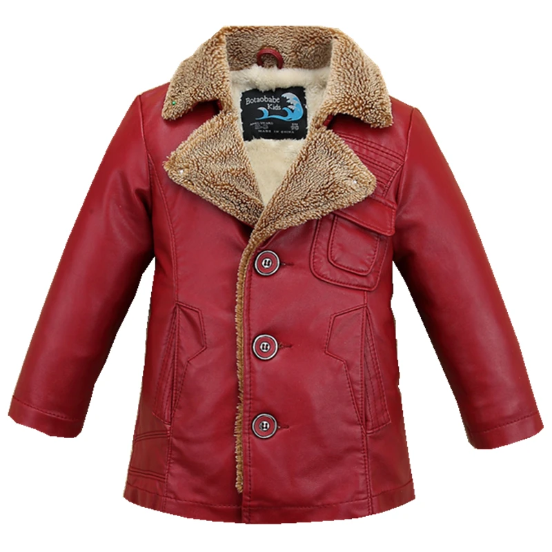 deti kožená bunda gentleman kožušinou vo vnútri hrubá bunda, kabát pre 2-14years dieťa dievčatá chlapci Zimná bunda oblečenie vrchné oblečenie Obrázok 0