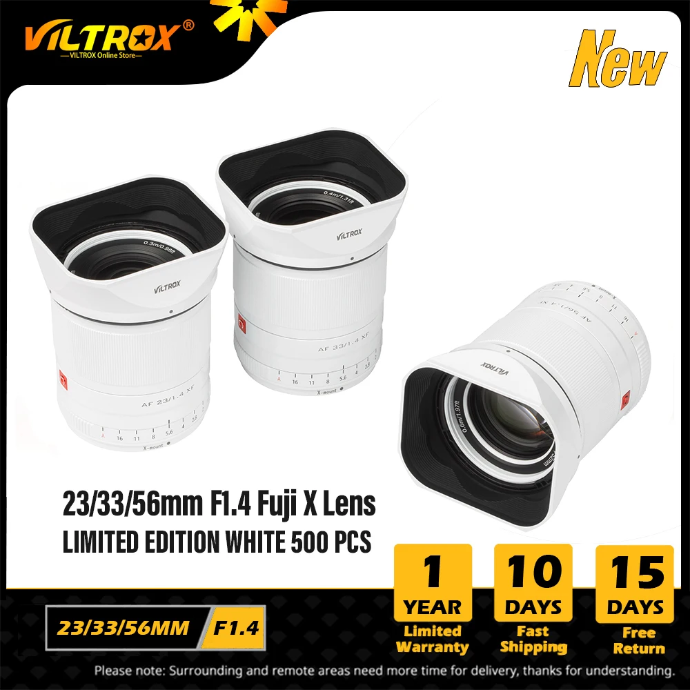 VILTROX LIMITED EDITION 23 mm 33 mm 56mm F1.4 Fuji X Objektív Auto Focus Portrét Pre Fujifilm X Mount Objektív Fotoaparátu Červená, Biela Obrázok 0