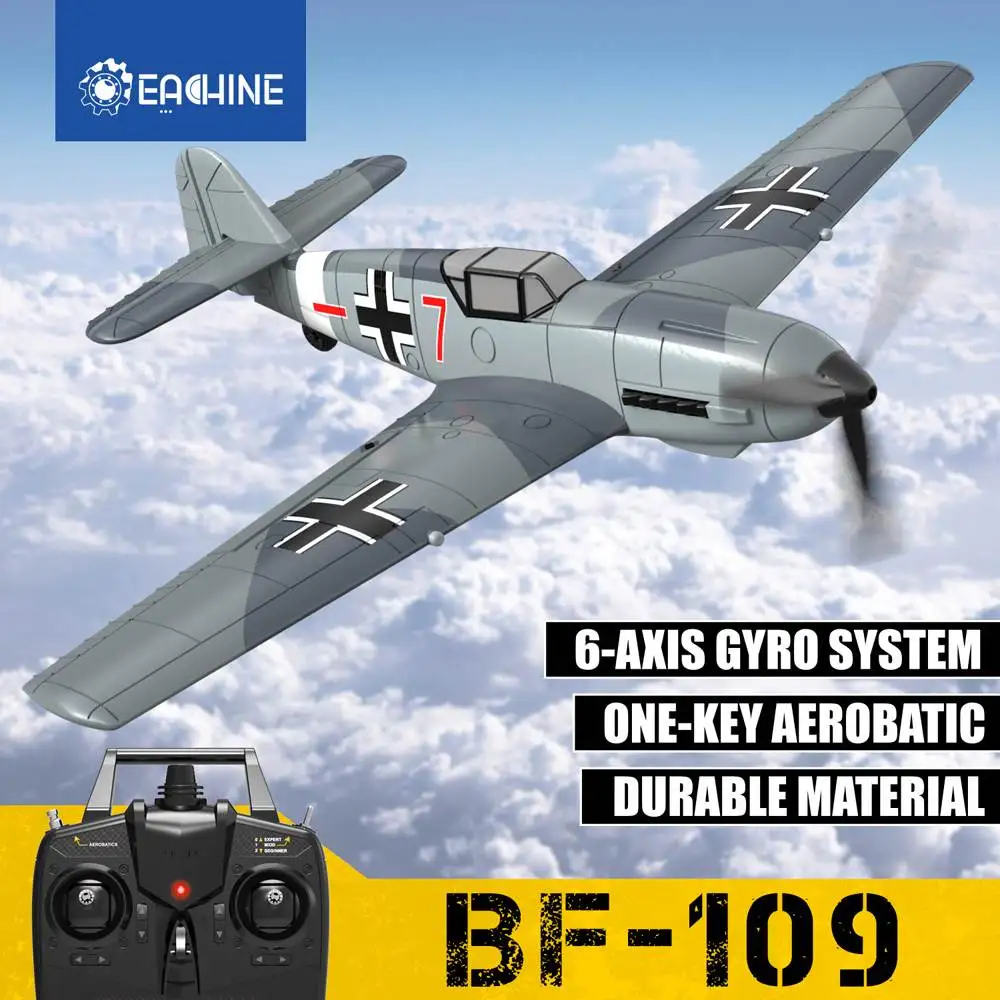 Eachine BF109 RC Lietadlo 2.4 GHz 4CH 400mm rozpätie krídel 6-Os Jedným z Kľúčových U-Turn Akrobatické Xpilot Stabilizácia Systému EVO Mini RTF Hračka Obrázok 1