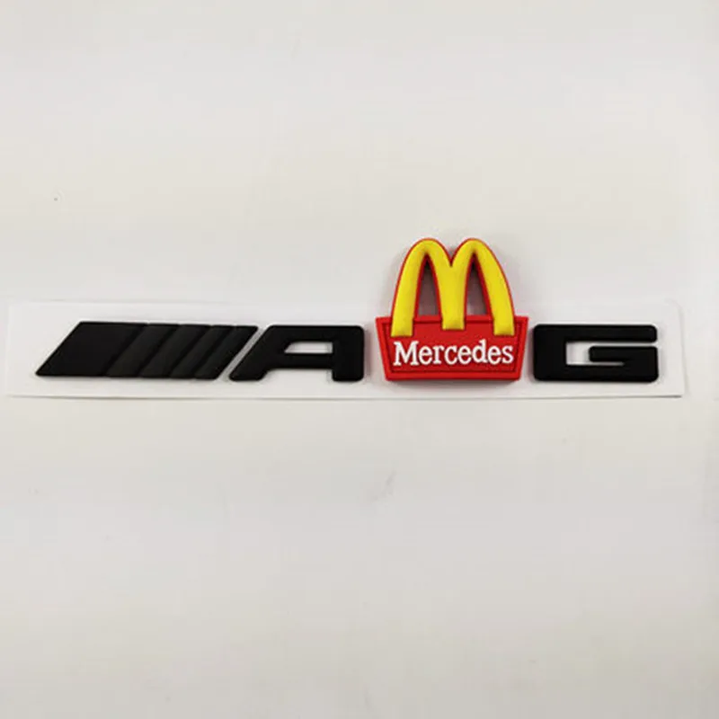 Najpredávanejšie osobnosti McDonald M zadné ostrohové logom AMG upravené zlato arch auto logo štítok slovo auto nálepky dekorácie Obrázok 2