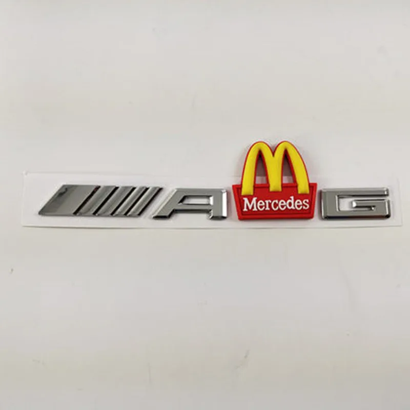 Najpredávanejšie osobnosti McDonald M zadné ostrohové logom AMG upravené zlato arch auto logo štítok slovo auto nálepky dekorácie Obrázok 3