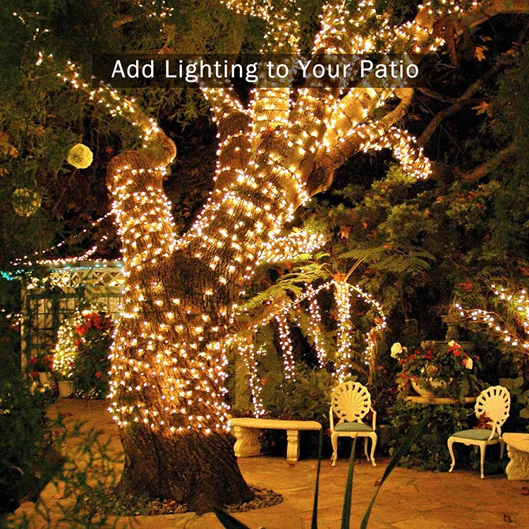 32M 300LED Vonkajšie Solárne Záhradné Svetlo String Osvetlenie, Solárne LED Svetlo Nepremokavé Záhradné Dekorácie, Svadobné Party Vianočný Stromček Obrázok 3
