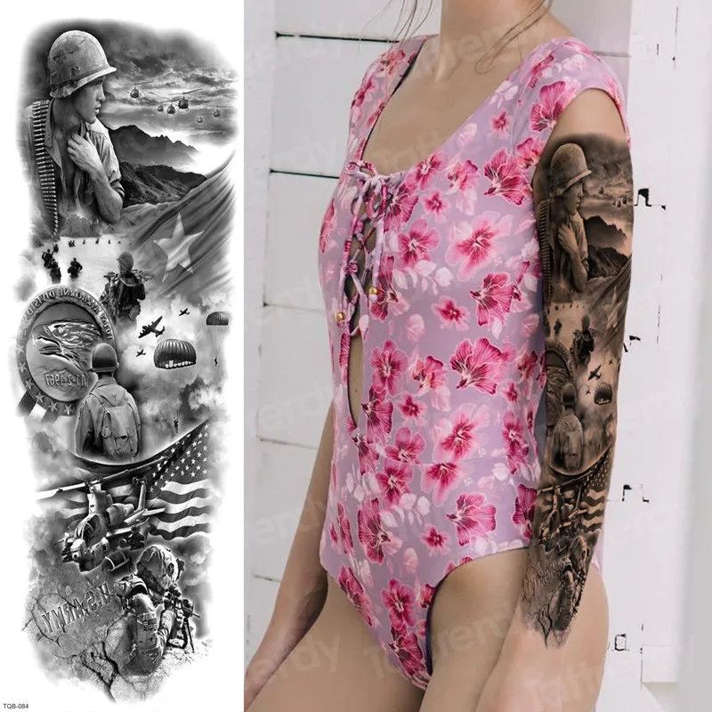 tattoo rukáv ženy, sex robot stroj tetovanie oversleeve lebky tetovanie dlhý rukáv kostra dočasné tetovanie čiernou veľké nálepky Obrázok 3