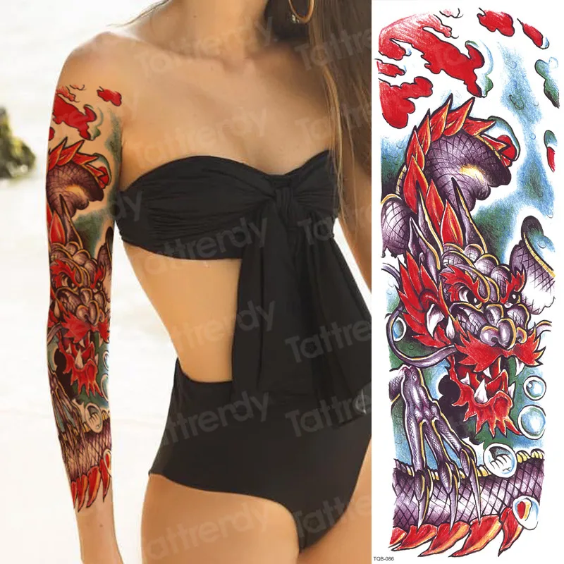 tattoo rukáv ženy, sex robot stroj tetovanie oversleeve lebky tetovanie dlhý rukáv kostra dočasné tetovanie čiernou veľké nálepky Obrázok 5