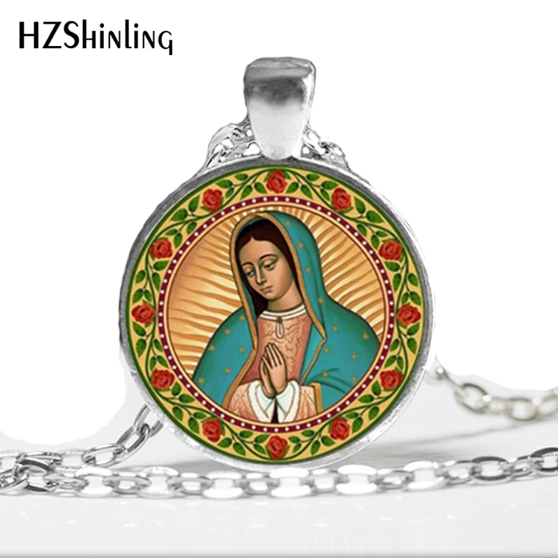 NS-00397 Nové Módne Panny Márie Náhrdelník panna Mária z Guadalupe Šperky, Sklo Art Obraz Náhrdelník HZ1 Obrázok 0