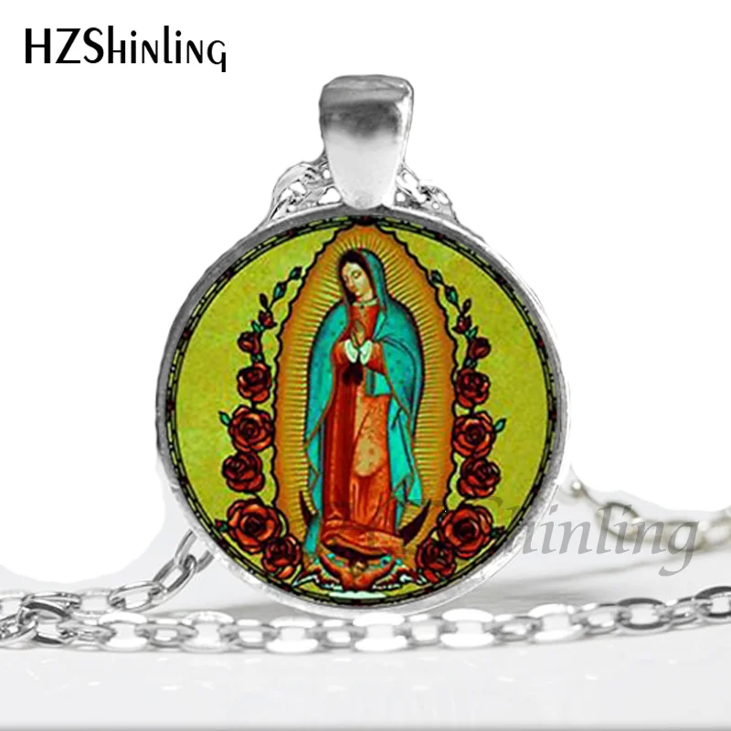 NS-00397 Nové Módne Panny Márie Náhrdelník panna Mária z Guadalupe Šperky, Sklo Art Obraz Náhrdelník HZ1 Obrázok 1