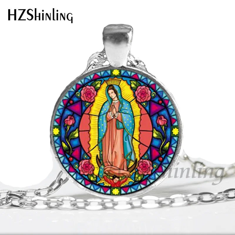 NS-00397 Nové Módne Panny Márie Náhrdelník panna Mária z Guadalupe Šperky, Sklo Art Obraz Náhrdelník HZ1 Obrázok 2