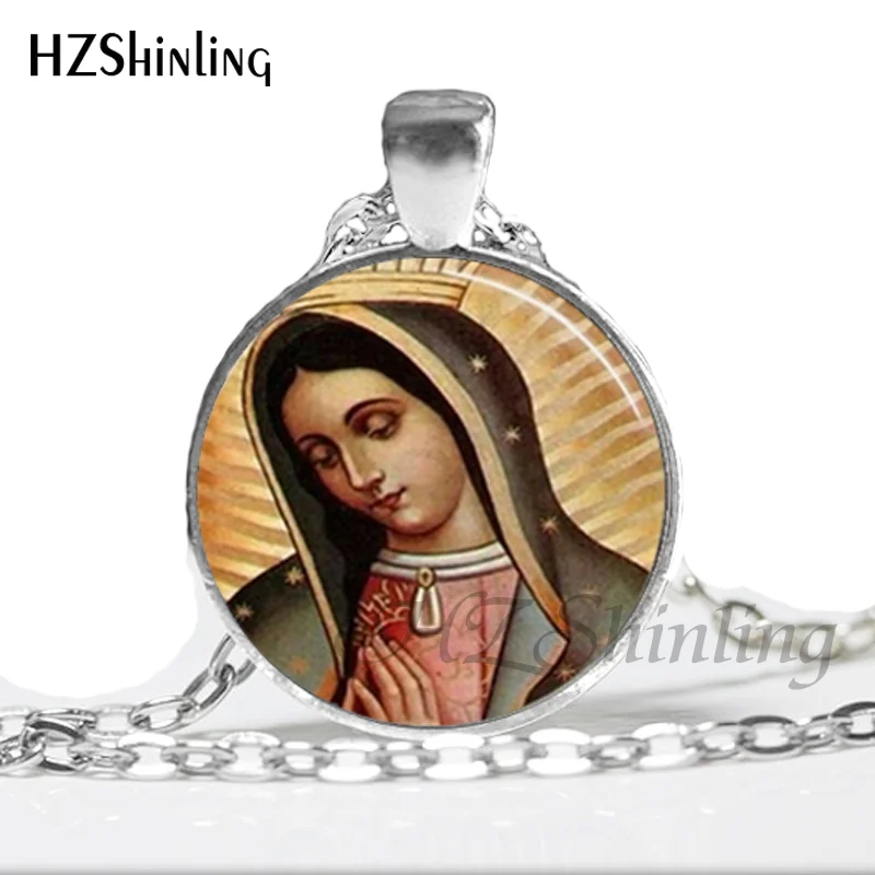 NS-00397 Nové Módne Panny Márie Náhrdelník panna Mária z Guadalupe Šperky, Sklo Art Obraz Náhrdelník HZ1 Obrázok 3