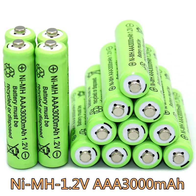 100% originálne AAA hydridu niklu nabíjateĺnou batériou. 3A 3000mAh 1.2 V nabíjateľné batérie AAA 1000 cyklu batérie Obrázok 2