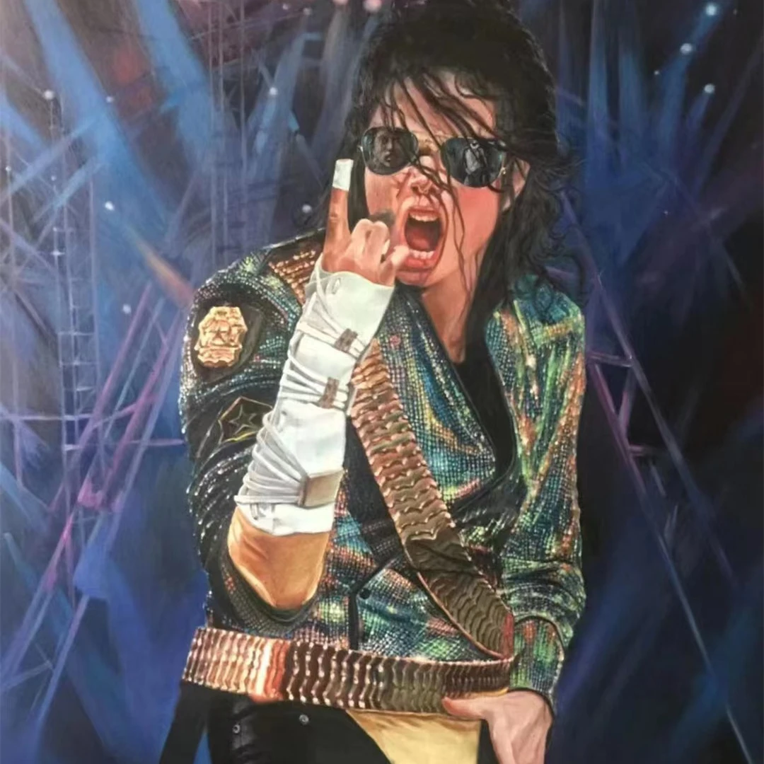 MJ Michael Jackson JAM Výkon Kov Zlatý Pás Obrázok 1