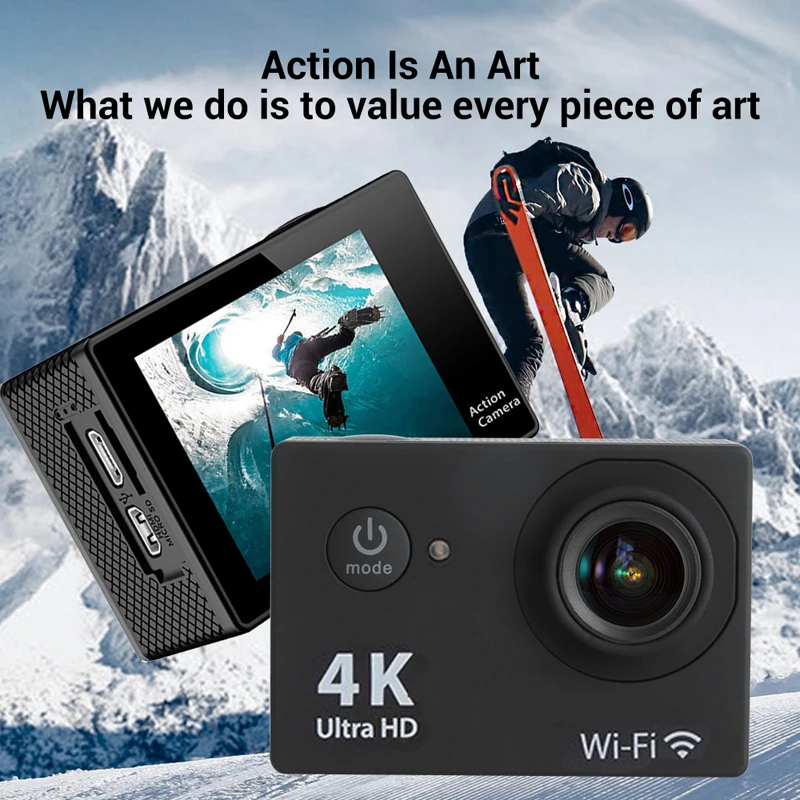 Pôvodné 4K/30fps Ultra HD Akcia Fotoaparát, WiFi Remote Akcia Fotoaparát 170D 30 M Vodotesná Športová Kamera Vonkajšie Adrenalínové Športy Camer Obrázok 1