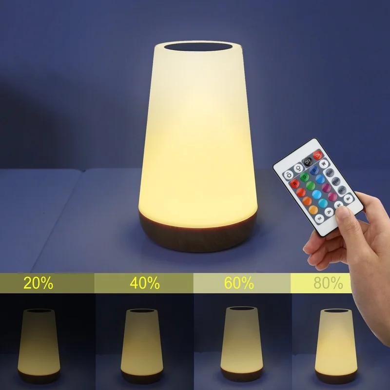 Xiao Youpin Nočné Svetlo RGB Diaľkové Ovládanie Touch Stmievateľné Lampy Prenosné Stolík, Nočné Lampy USB Nabíjateľné Noc Lampa LED Obrázok 1
