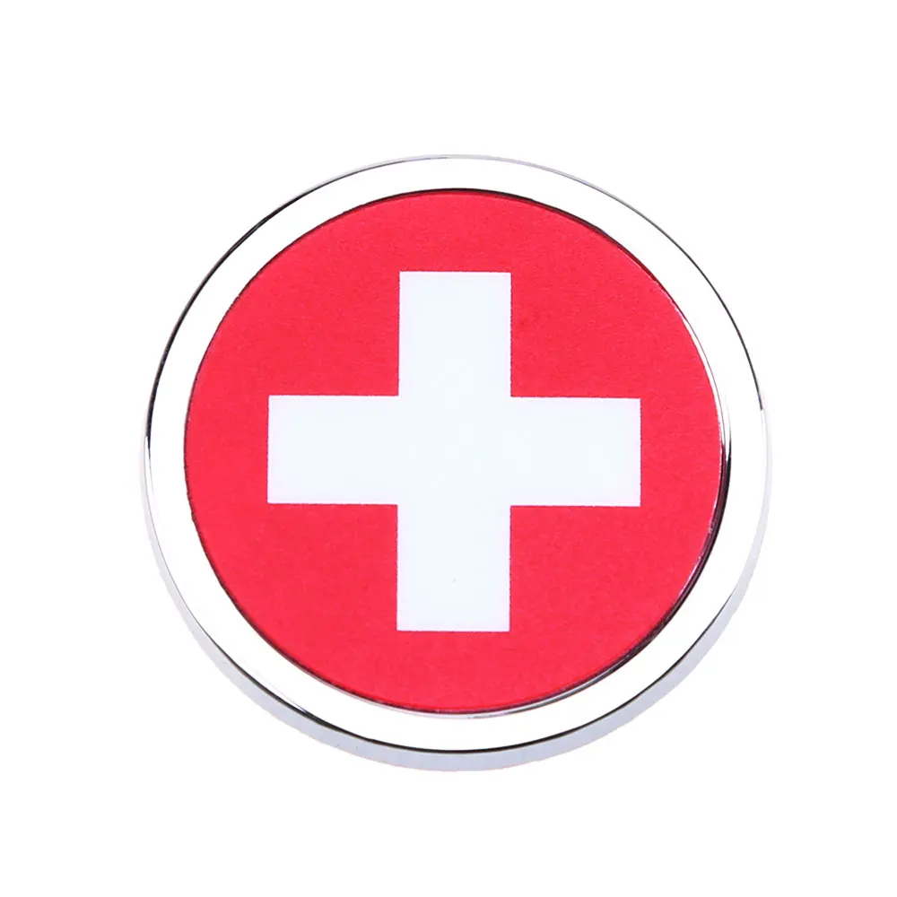 1 Ks Auto Vonkajšie Príslušenstvo Švajčiarska Vlajka Nálepky Kovové MINI Kola Znak Pre Toyota Rover Dodge Škoda Obrázok 3